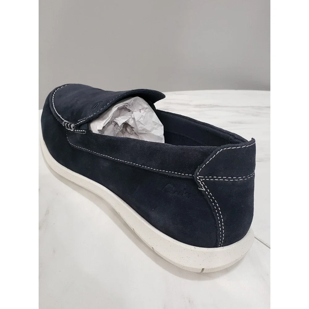 NEW NO BOX - Size 11.5 WIDE CLARKS‎ Men's Flexway Step Light Navy Suede 26176955